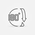 Vector 180 degree concept icon in outline style Royalty Free Stock Photo
