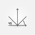 Vector 45 degree concept minimal icon in outline style Royalty Free Stock Photo