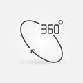 Vector 360 degree rotation outline concept icon