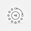 Vector 45 degrees angle concept icon in thin line style Royalty Free Stock Photo