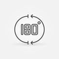 Vector 180 degrees angle outline concept icon Royalty Free Stock Photo