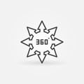 Vector 360 degrees arrows concept icon in outline style Royalty Free Stock Photo