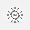 Vector 360 degrees concept icon in thin line style Royalty Free Stock Photo