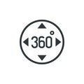Vector 360 degrees view icon line style Royalty Free Stock Photo