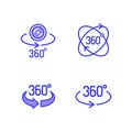 Vector 360 degrees view icon set Royalty Free Stock Photo