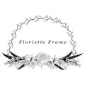 Vector Delicate Floristic Frame. Flower Design Element Royalty Free Stock Photo