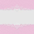 Vector delicate frame in pink colors for wedding invitations, gr