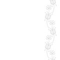 Vector Delicate Magical Floral Border on White seamless pattern background