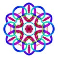 Vector Delicate Ornamental Mandala Art for Meditation Openwork Six Beam Radial Symmetry Flourish Mystic Yantra Pattern