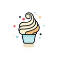 Vector of a delicious and visually appealing cup of ice cream with a perfect swirl on top