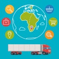 Vector delivery service concept background. Logistics in business and industry. Royalty Free Stock Photo