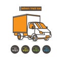 Vector Delivery vehicles icon color on white background