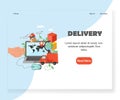 Vector delivery website landing page design template Royalty Free Stock Photo