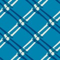 Vector denim blue beige grunge weave seamless pattern background. Painterly brush stroke effect criss cross backdrop