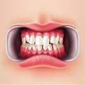 Vector dental braces, oral brakets system 3d