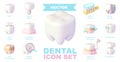 Vector dental care icon set