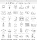 Vector Dental care ultra modern outline line icons for web and apps.