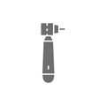 Vector dental drill, tooth instrument grey icon.