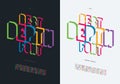 Vector depth font set colorful bold style