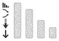 Mesh Network Descending Bar Chart Icon Royalty Free Stock Photo