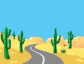 Vector desert landscape and road