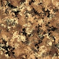 Vector Desert Sand Storm Seamless Pattern Military Camo Graphic Textile Print Royalty Free Stock Photo