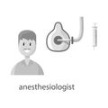 Vector design of anesthesiologist and doctor icon. Collection of anesthesiologist and anesthesia stock symbol for web.