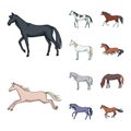 Vector design of animal and stallion sign. Set of animal and farm vector icon for stock. Royalty Free Stock Photo