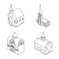 Vector design of architecture and building sign. Set of architecture and clergy vector icon for stock.