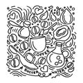 Vector design. Art sketch of bulletproof coffee