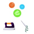 Isolated object of atelier and sewing icon. Set of atelier and tailoring stock symbol for web. Royalty Free Stock Photo