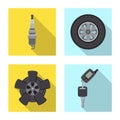 Vector design of auto and part icon. Set of auto and car vector icon for stock. Royalty Free Stock Photo