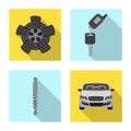 Isolated object of auto and part icon. Set of auto and car stock vector illustration. Royalty Free Stock Photo