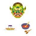 Vector design of bali and indonesia symbol. Set of bali and caribbean stock vector illustration.