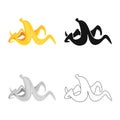Vector design of banana and peel logo. Set of banana and fruit stock vector illustration. Royalty Free Stock Photo