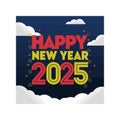 A vector design of a banner with the text happy new year2025 Royalty Free Stock Photo