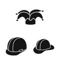 Vector design of beanie and beret logo. Set of beanie and napper vector icon for stock.