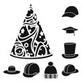 Vector design of beanie and beret symbol. Collection of beanie and napper stock vector illustration.