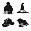 Isolated object of beanie and beret icon. Collection of beanie and napper stock symbol for web.