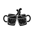 Vector design of beer and mug icon. Graphic of beer and glass stock vector illustration. Royalty Free Stock Photo