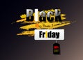 Vector design Black Friday black and yellow tone for use promote and promotions Royalty Free Stock Photo