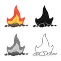 Isolated object of blaze and fiery icon. Set of blaze and firewood stock symbol for web.