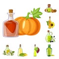 Vector design of bottle and glass  sign. Collection of bottle and agriculture stock vector illustration. Royalty Free Stock Photo