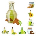 Vector design of bottle and glass  sign. Set of bottle and agriculture vector icon for stock. Royalty Free Stock Photo