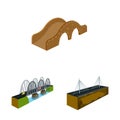 Vector design of bridgework and architecture icon. Set of bridgework and structure vector icon for stock.