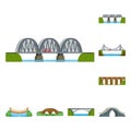 Isolated object of bridgework and bridge logo. Collection of bridgework and landmark vector icon for stock.