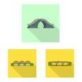 Vector design of bridgework and bridge symbol. Set of bridgework and landmark stock vector illustration.