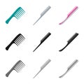 Vector design of brush and hair sign. Collection of brush and hairbrush vector icon for stock. Royalty Free Stock Photo