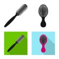 Vector design of brush and hair sign. Collection of brush and hairbrush vector icon for stock. Royalty Free Stock Photo