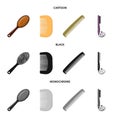 Vector design of brush and hair sign. Collection of brush and hairbrush vector icon for stock. Royalty Free Stock Photo